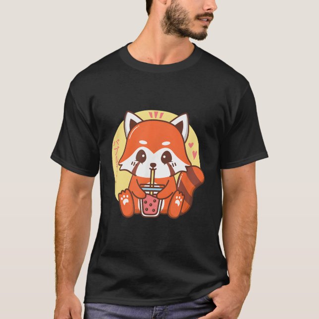 T-shirt Boba Buble Thé Rouge Panda (Devant)