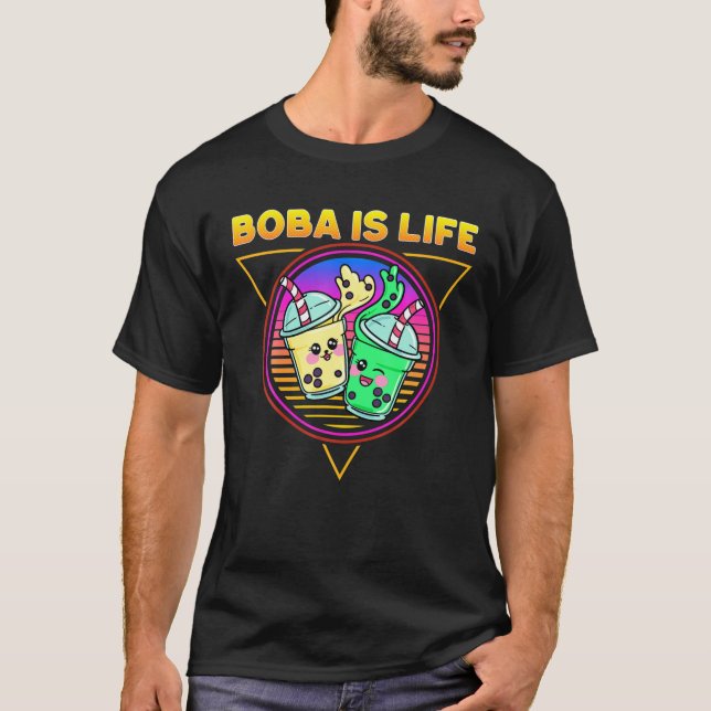 T-shirt BOBA EST VIE Kawaii Anime Japonaise Drôle Bubble T (Devant)