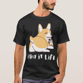 T-shirt Boba is Life Corgi, Foodie Gift, Boba Tea, horses 