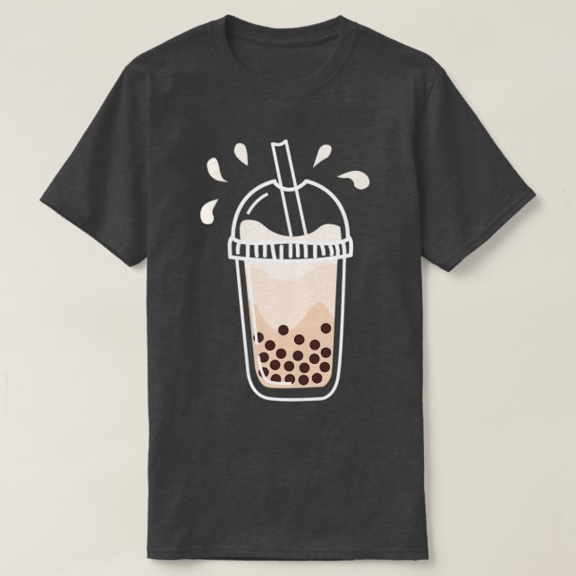 T-shirt Boba Milk Tea dans une tasse (Design devant)