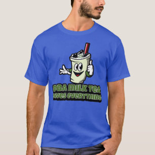 T-shirt Boba Milk Tea Résout Tout Sourire Visage Coupe