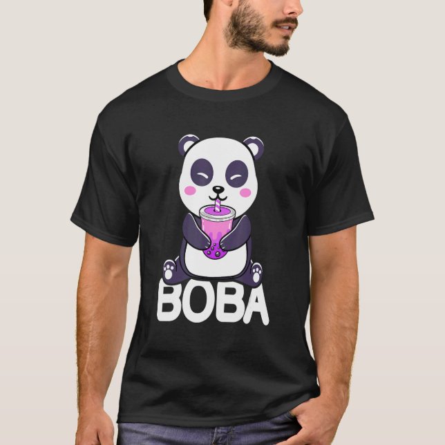 T-shirt Boba Panda Cute Bubble Tea Neko Filles Adolescente (Devant)