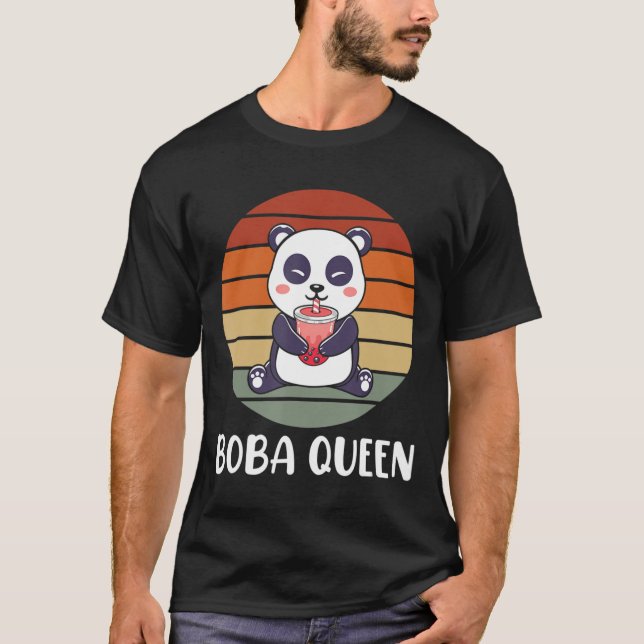 T-shirt Boba Queen Bubble Tea Japanese Cute Panda Anime Ka (Devant)