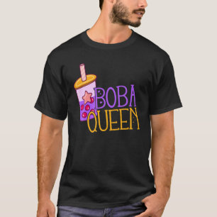 T-shirt Boba Queen Buble Tea Retro Vintage Milk Tea Kawai