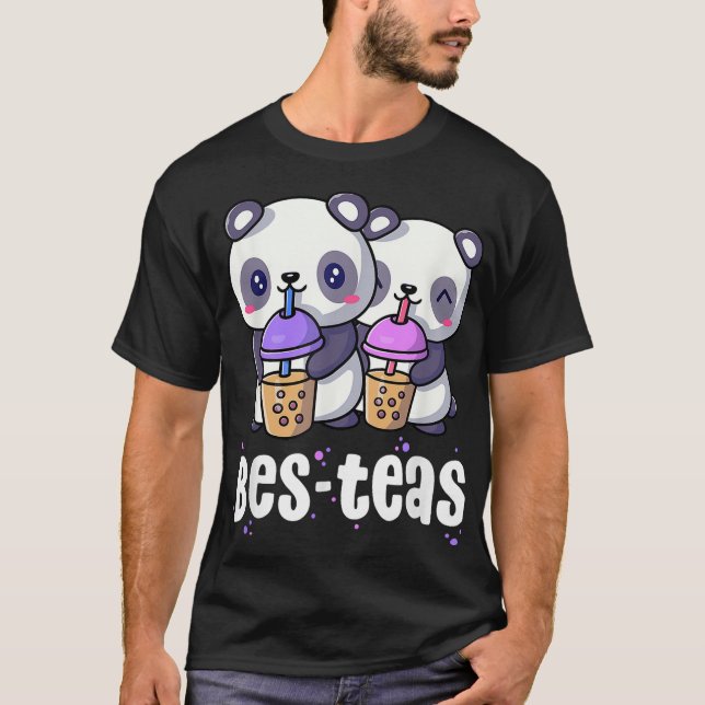 T-shirt Boba Shirt Women Girls Bes Teas Kawaii Panda Bubbl (Devant)