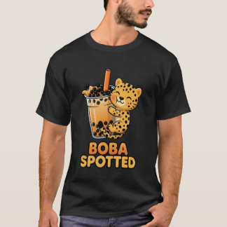 T-shirt Boba Spotted Cute Leopard Cheetah Hugging Bubble M