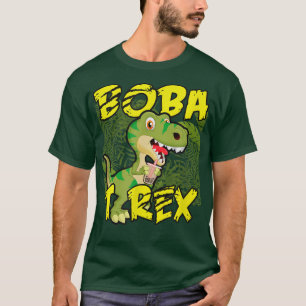 T-shirt Boba T-Rex Funny Bubble Tea Dinosaur