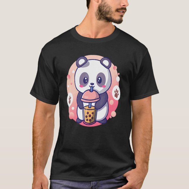 T-shirt Boba Tapioca Perles Bubble Lait Thé Boire Panda (Devant)