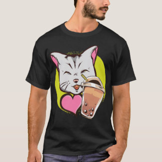 T-shirt Boba Tea Bubble Tea Cat arabian betting
