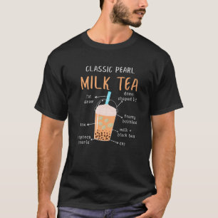 T-shirt Boba Tea Buble Tea Classic Pearl Milk Tea Diagramm