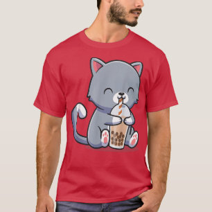 T-shirt Boba Tea Cat Bubble Tea Cat Kawaii Anime Neko