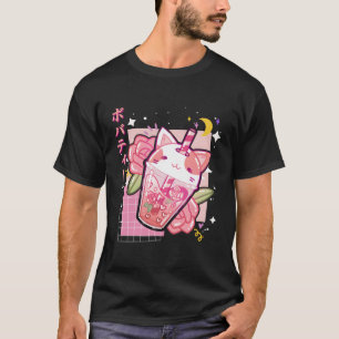 T-shirt Boba Tea Cat Bubble Tea Kawaii Anime Japonais Nage