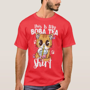 T-shirt Boba Tea Cat Bubble Tea Kawaii Anime Lait Japonais