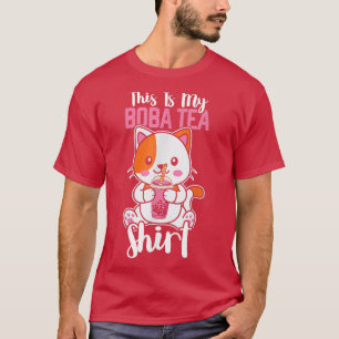 T-shirt Boba Tea Cat Bubble Tea Kawaii Anime Lait Japonais
