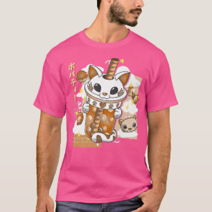 T-shirt Boba Tea Cute Cat Buble Tea Kawaii Anime Japonais