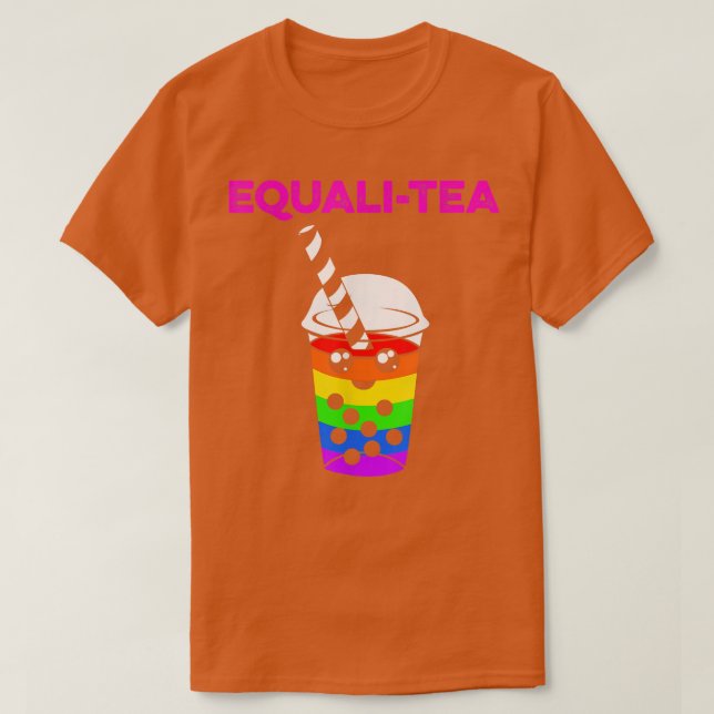 T-shirt Boba Tea Equalitea Cute Kawaii Bubble Milk Tea (Design devant)