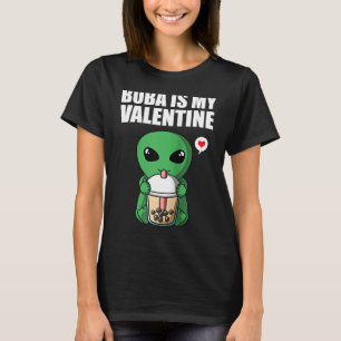 T-shirt Boba Tea est mon Alien Valentine UFO Anti Valentin