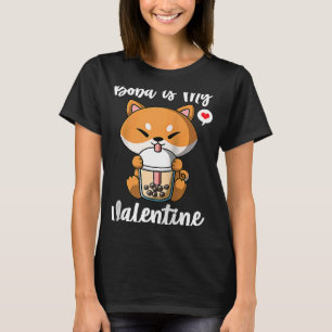 T-shirt Boba Tea est mon chien Valentine Shiba Inu Anti Va