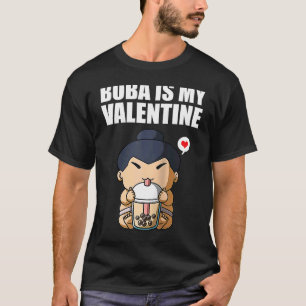 T-shirt Boba Tea est mon Valentine Sumo Wrestler Anti Vale