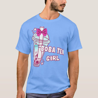 T-shirt Boba Tea Girl Milk Bubble Balls Boissons