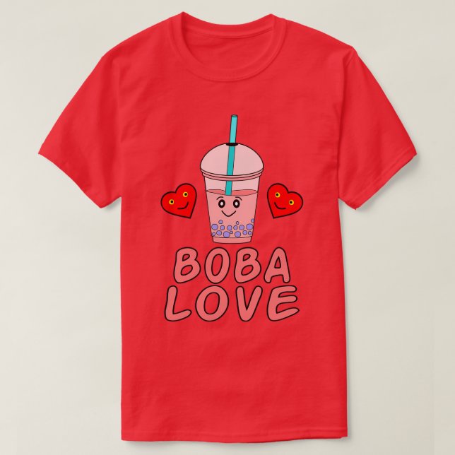 T-shirt Boba Tea I Love Boba Bubble Tea (Design devant)