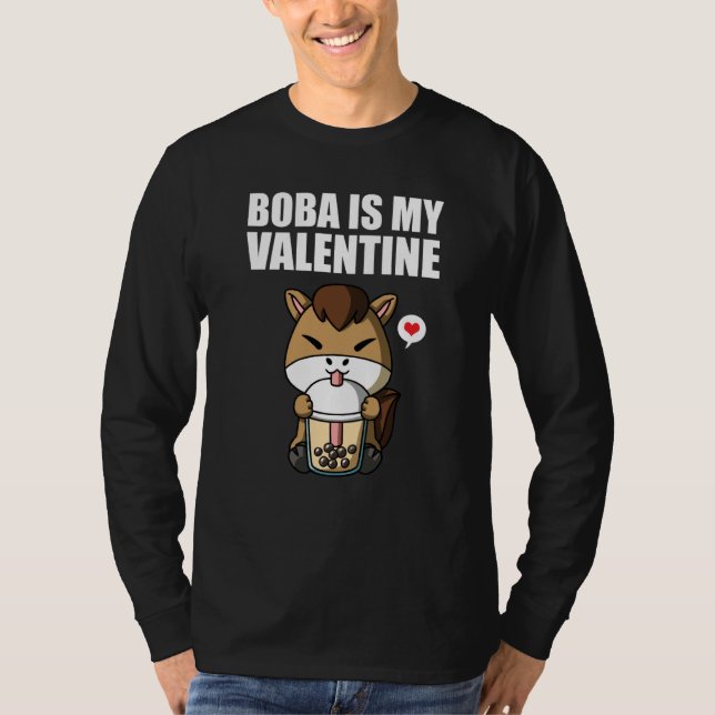 T-shirt Boba Tea is My Valentine Horse Anti Valentines Day (Devant)