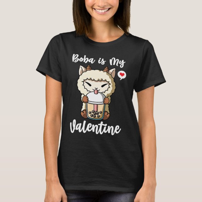 T-shirt Boba Tea is My Valentine Sheep Anti Valentines Day (Devant)