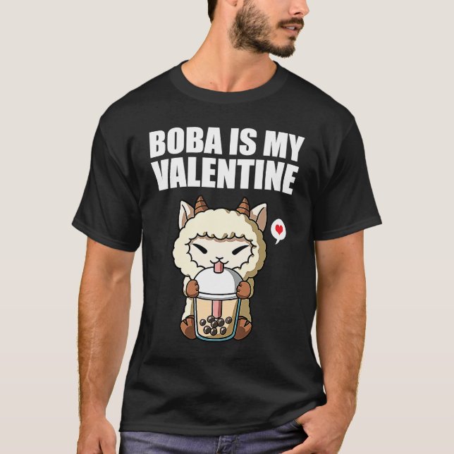 T-shirt Boba Tea is My Valentine Sheep Anti Valentines Day (Devant)