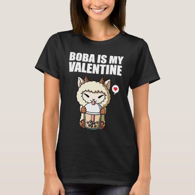 T-shirt Boba Tea is My Valentine Sheep Anti Valentines Day (Devant)