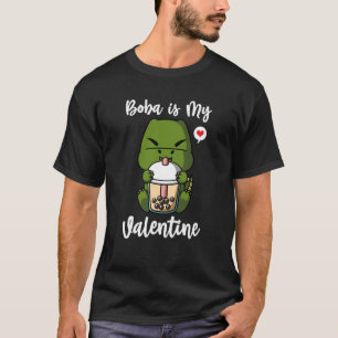 T-shirt Boba Tea My Valentine Rex Dinosaur Anti Valenti