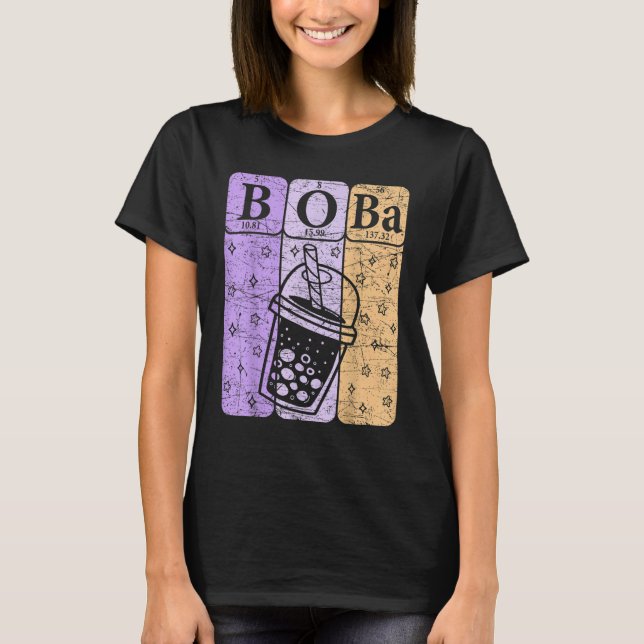 T-shirt Boba Tea Periodic Table Elements Bubble Tea  Nerd (Devant)