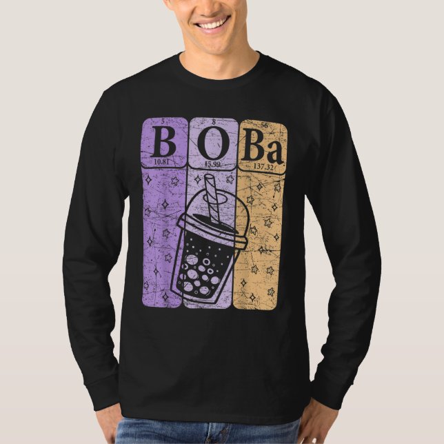 T-shirt Boba Tea Periodic Table Elements Bubble Tea  Nerd (Devant)