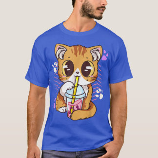 T-shirt Boba Thé Chat Bubble Thé Kawaii Anime Japonaise Fi