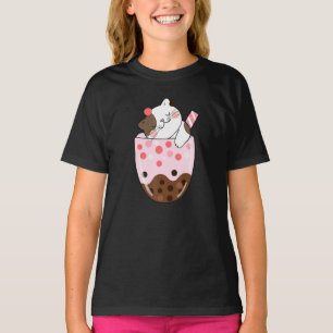 T-shirt Boba Thé Chat Bubble Thé Kawaii Anime Japonaise Fi