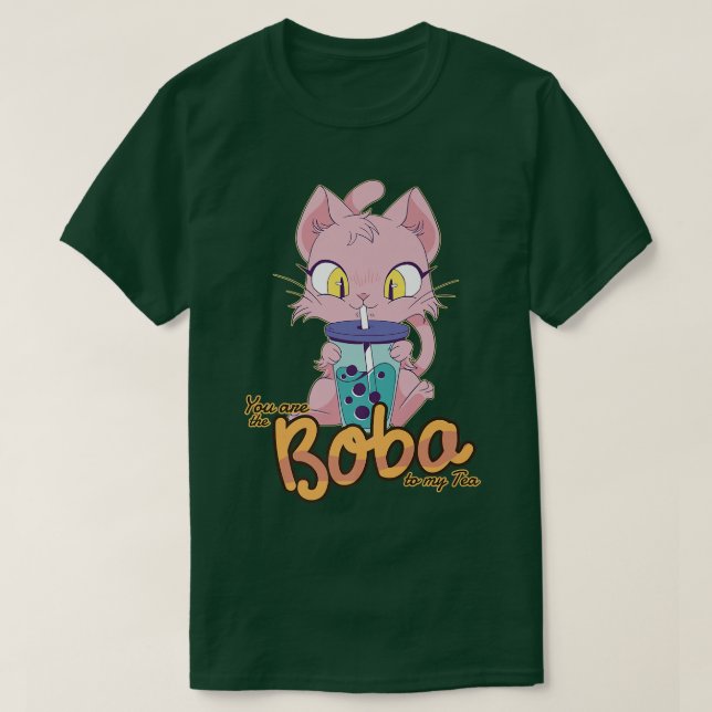 T-shirt Boba Thé Chat Drôle Bubble Thé 212 (Design devant)