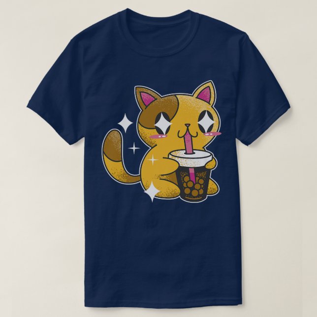 T-shirt Boba Thé Chat Japon Sweet Otaku (Design devant)
