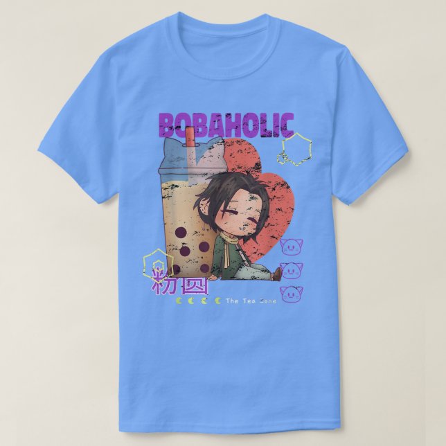 T-shirt Bobaholic Bubble Thé japonais Boba Milk Thé Anime (Design devant)