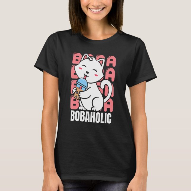 T-shirt Bobaholic Funny Chat Bubble Tea Shirts Femmes Homm (Devant)