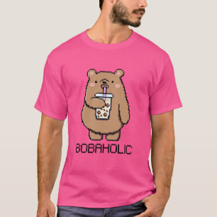 T-shirt Bobaholic Pixel Ours Aime Boba Tea