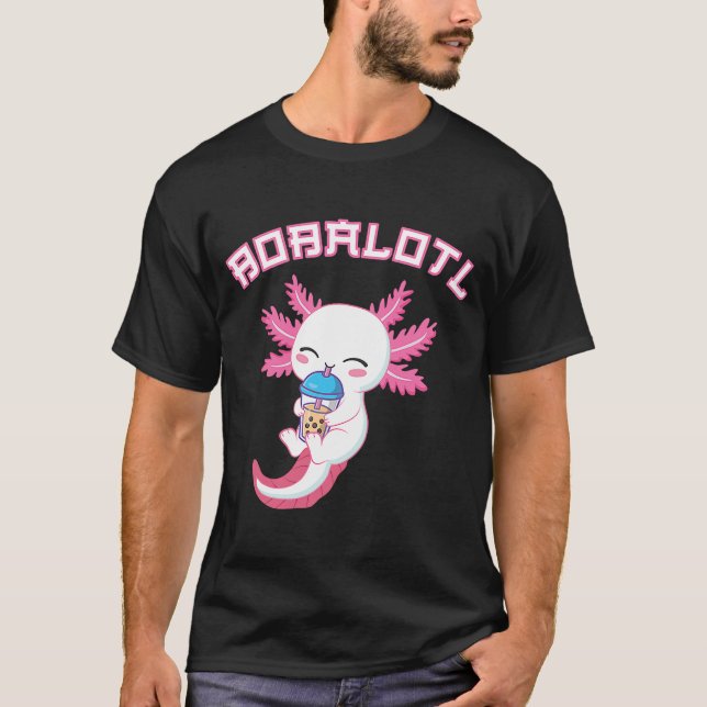 T-shirt Bobalotl Axolotl Boba Tea Bubble Milk (Devant)