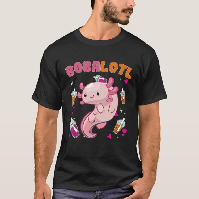 T-shirt Bobalotl Axolotl Boba Tea Bubble Milk  1 (Devant)