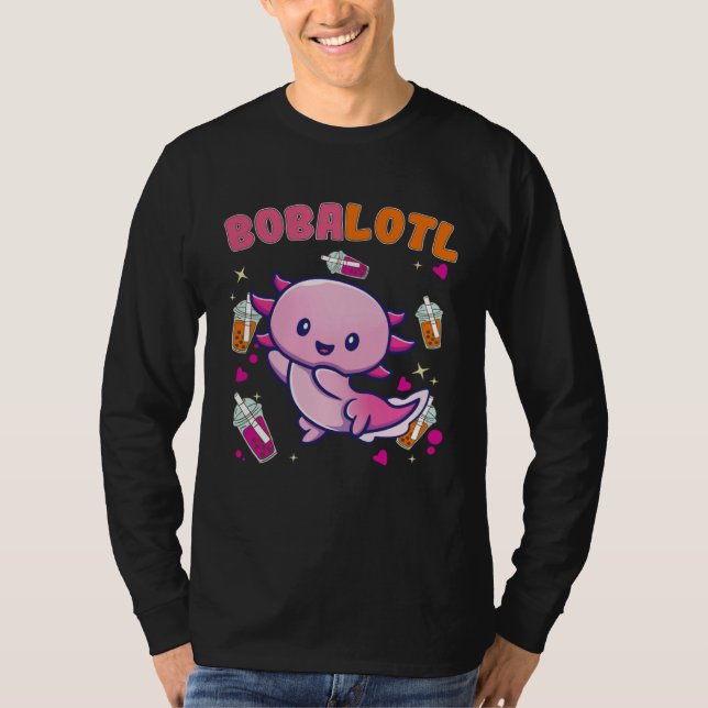 T-shirt Bobalotl Axolotl Boba Tea Bubble Milk  4 (Devant)