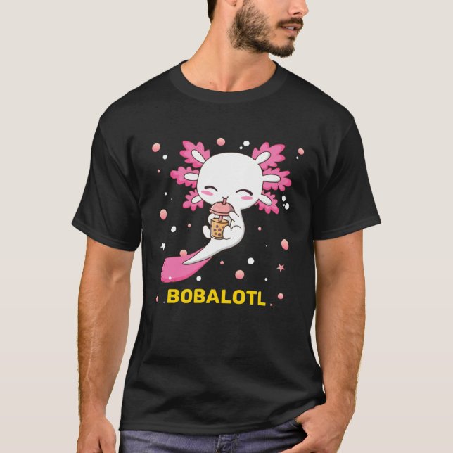 T-shirt Bobalotl Axolotl Boba Tea Bubble Milk Girls kids (Devant)