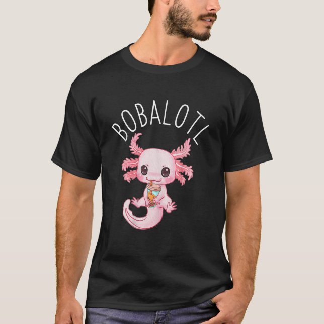 T-shirt Bobalotl Axolotl Boba Tea Bubble Milk Tea (Devant)