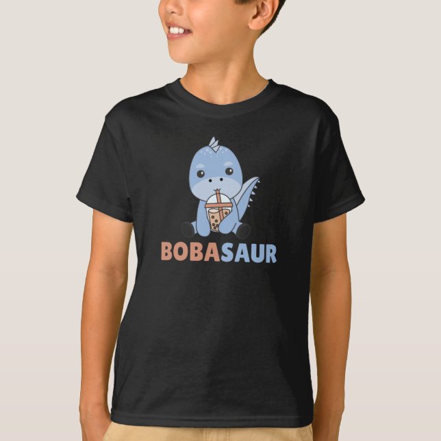 T-shirt Bobasaur Boba Dinosaur Dino Bubble Tea (Devant)