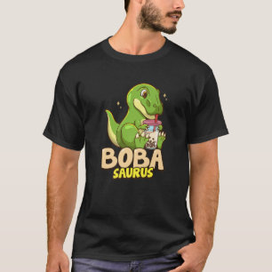 T-shirt Bobasaurus Cute Dinosaur Boba Bubble Milk Tea Love