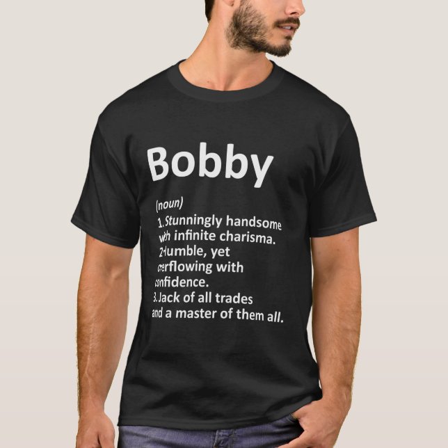 T-shirt Bobby Définition Nom personnalisé (Devant)