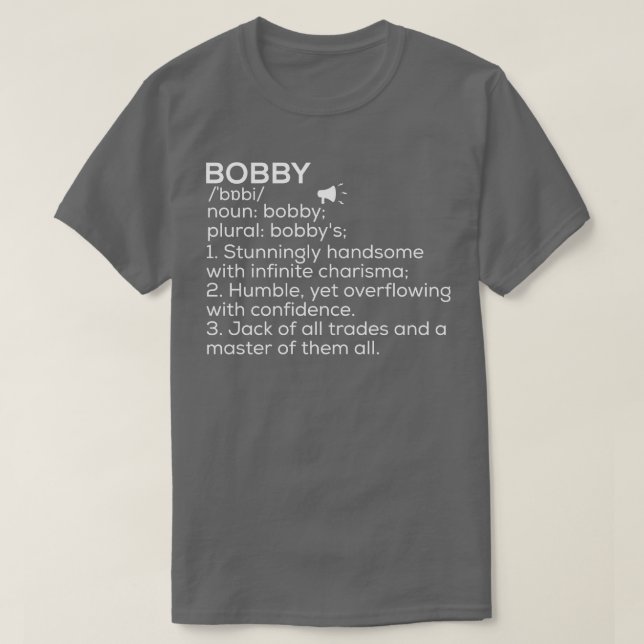 T-shirt Bobby Nom Définition Bobby Signification Bobby Nom (Design devant)