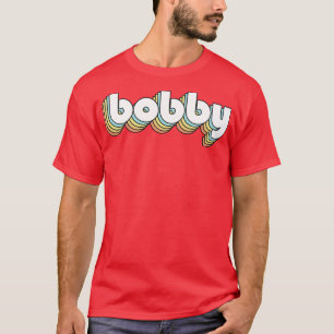 T-shirt Bobby Retro Typographie arc-en-ciel style défraîch