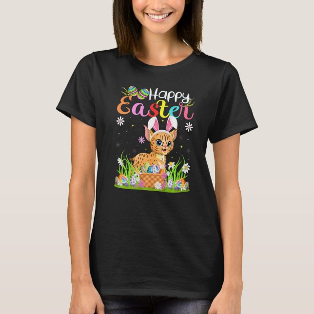 T-shirt Bobcat Bunny Egg Hunting Funny Bobcat Happy Easter (Devant)